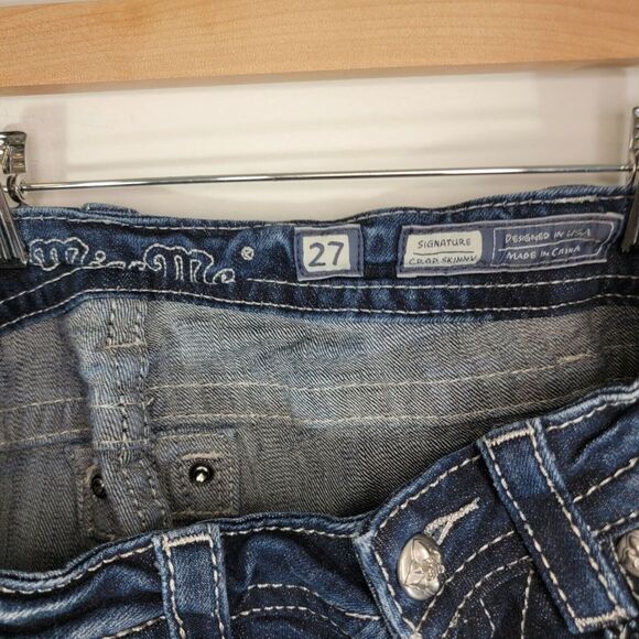 Miss Me Crop Skinny JP725OAK 27x27 Womens Jean Embellished Pockets FREE SHIPPING - Picture 6 of 8